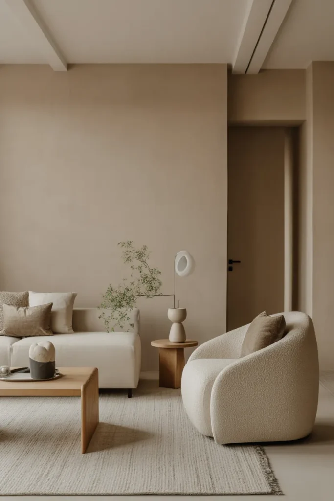 Contemporary Living Room with Textured Walls