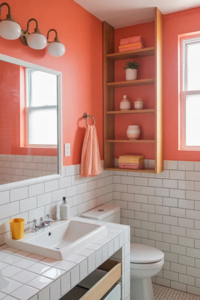 Coral Statement Walls for Playful Energy