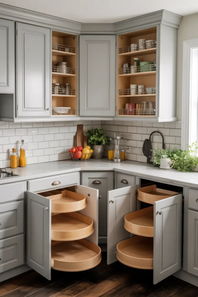 Corner Cabinets with Lazy Susan