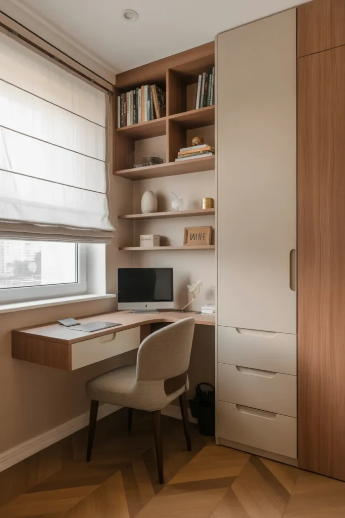 Corner Desk with Built-In Drawers