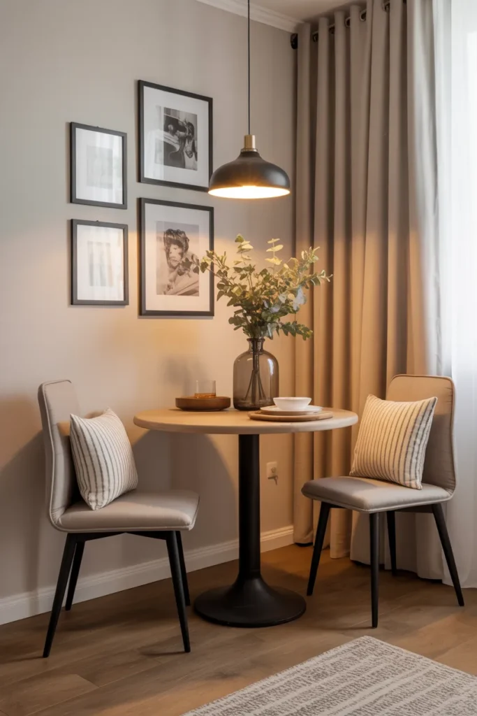 Corner Dining Nook with Cozy Styling
