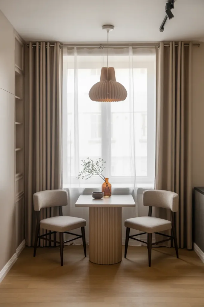 Corner Dining Setup for Space Efficiency