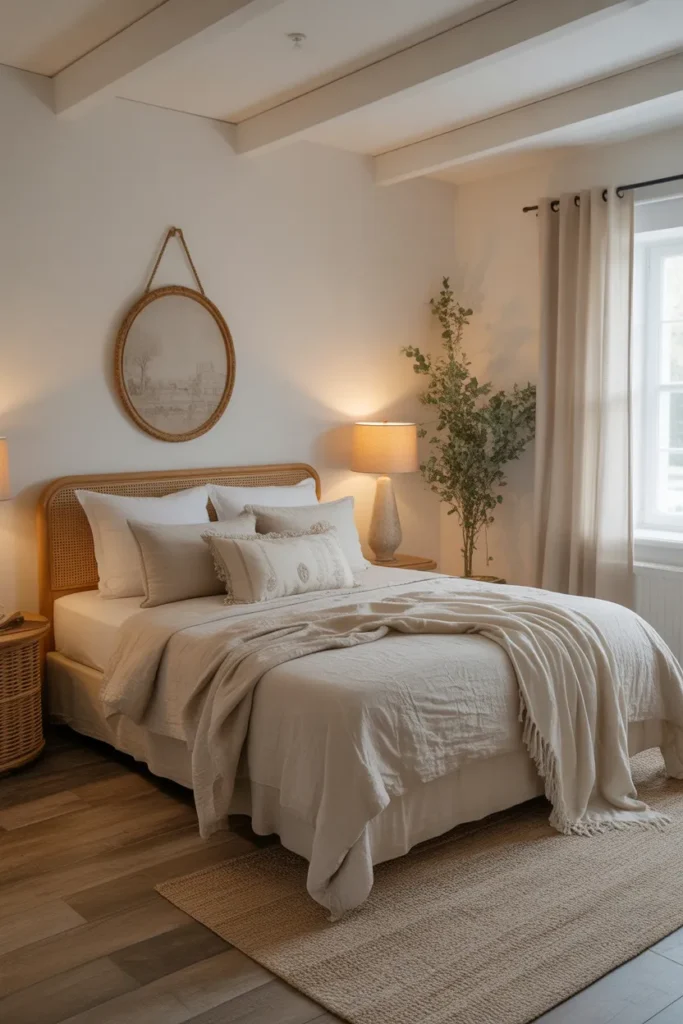 Cottage Bedroom with Layered Bedding