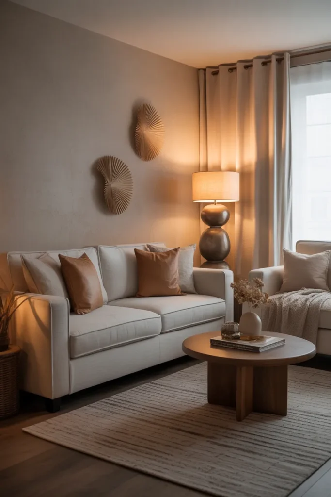 Cozy Aesthetic Living Room with Accent Wall