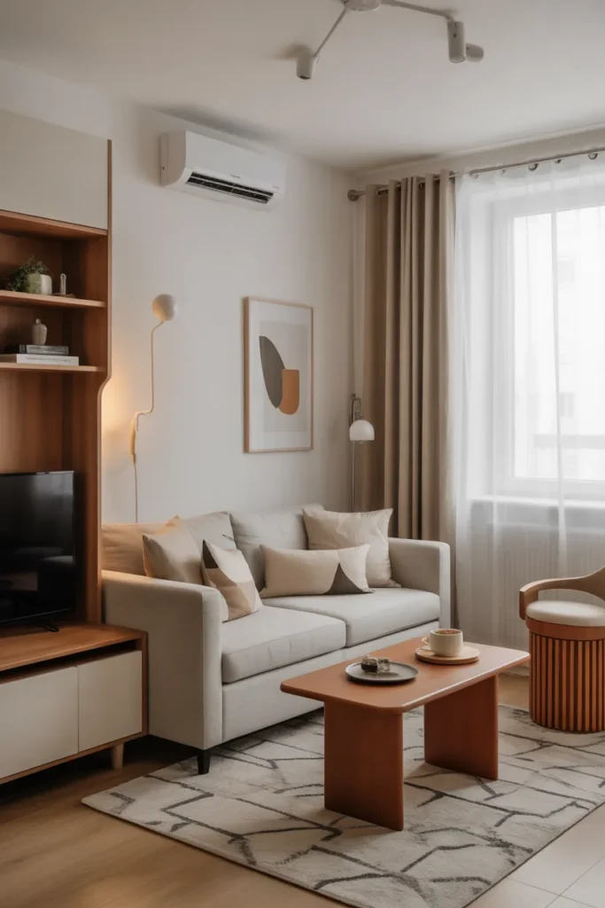 Cozy Apartment Living Room with Compact Furniture