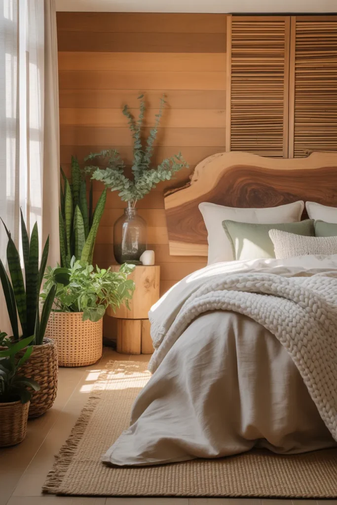 Cozy Bedroom with Nature-Inspired Decor