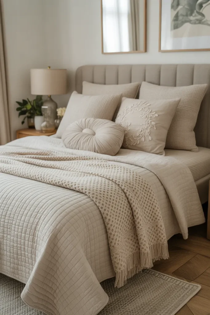 Cozy Bedroom with Textured Bedding