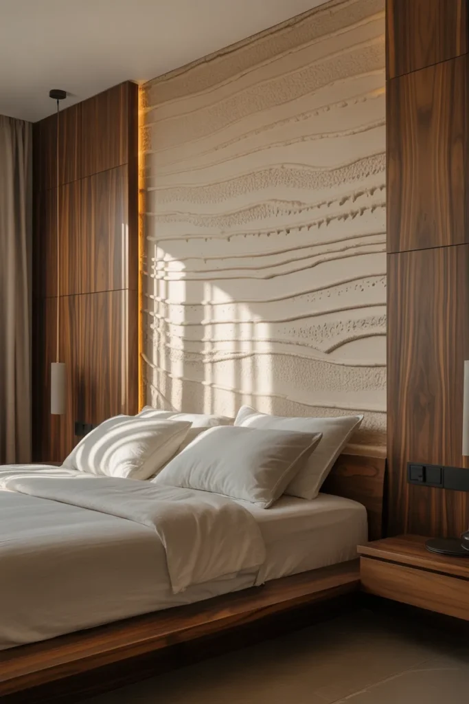 Cozy Bedroom with Textured Walls