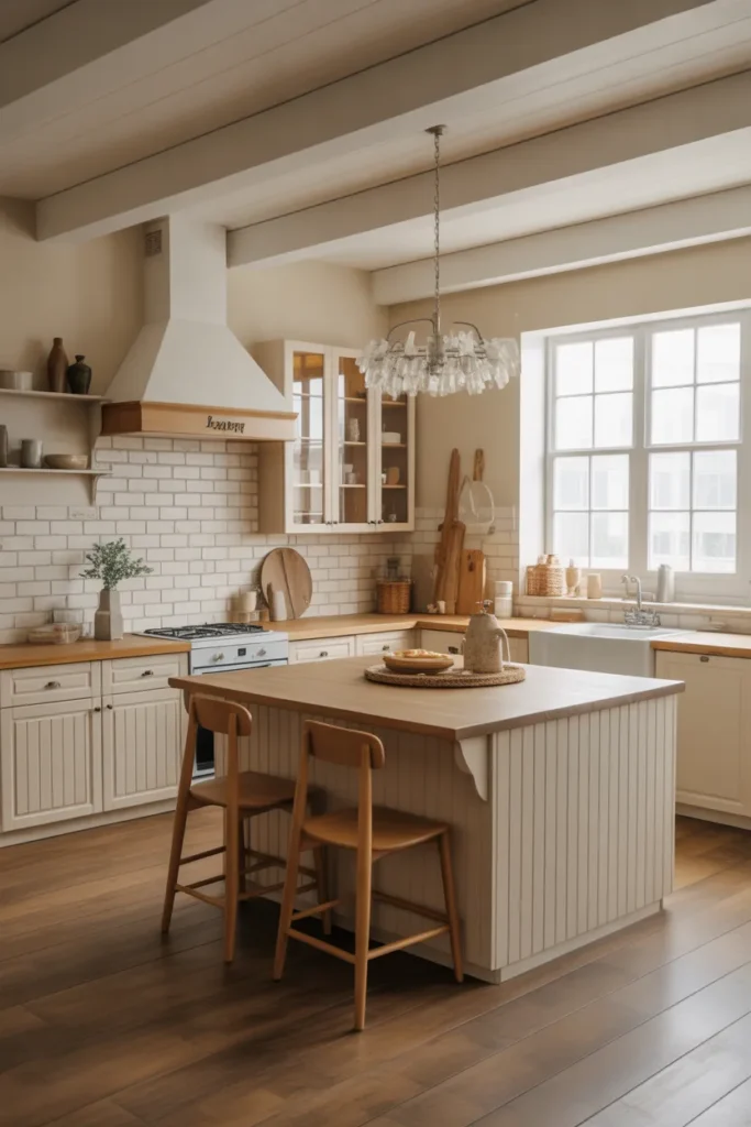 Cozy Farmhouse Kitchen with Neutral Palette