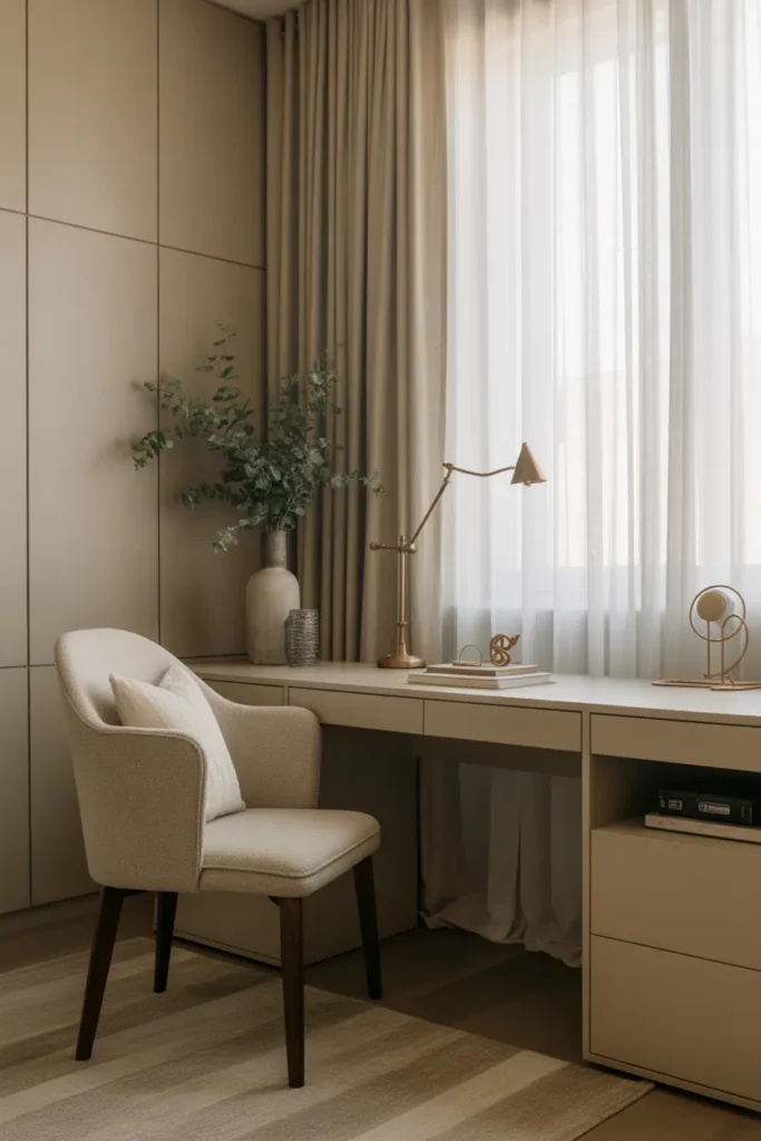 Cozy Home Office with Luxe Styling