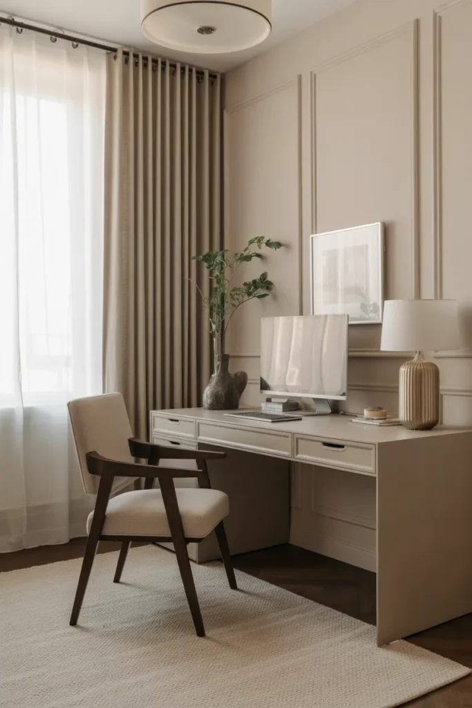 Cozy Home Office with Luxe Touches