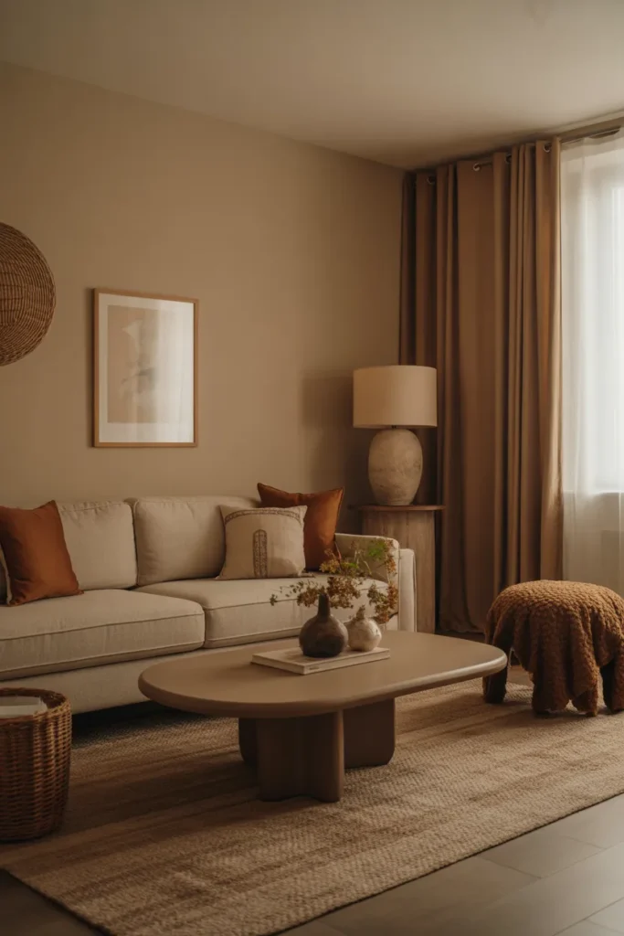 Cozy Living Room with Earthy Color Palette