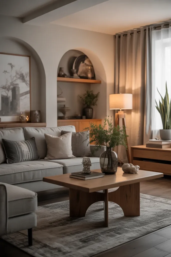 Cozy Living Room with Mixed Materials