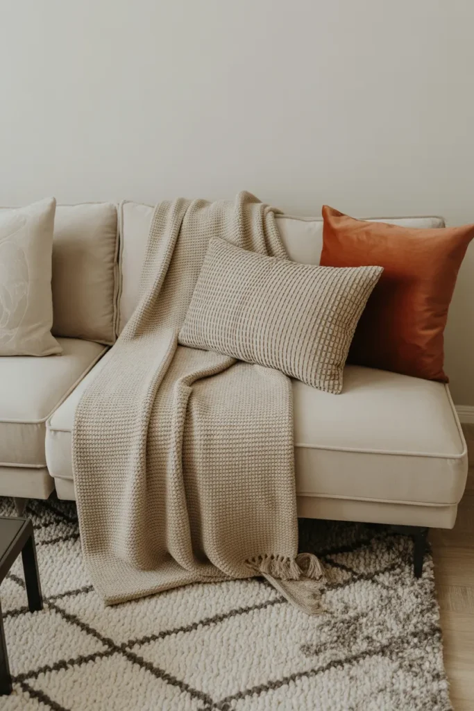 Cozy Living Room with Plush Fabrics