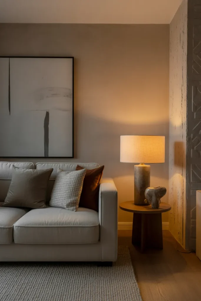 Cozy Living Room with Textured Walls