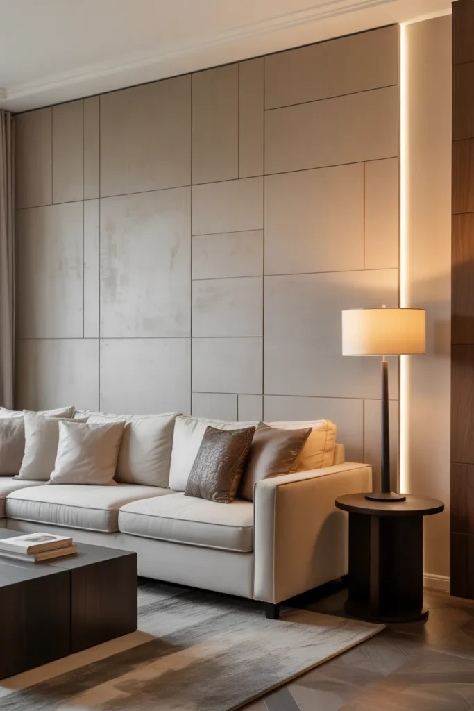 Cozy Living Room with Textured Walls