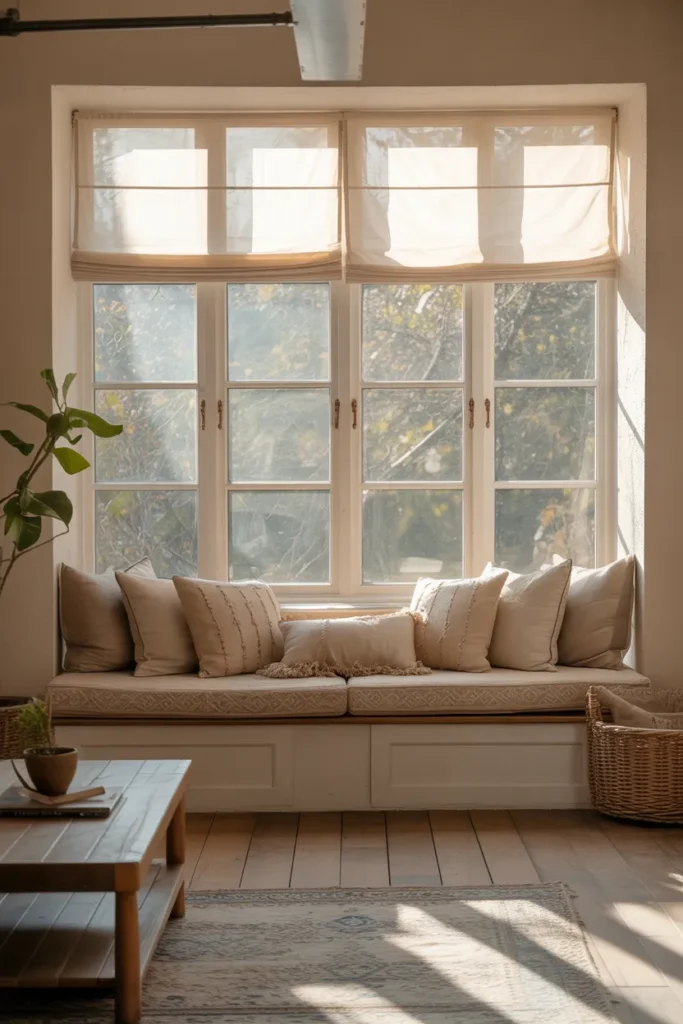 Cozy Living Room with Window Seating