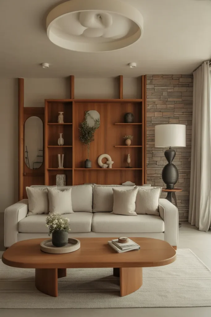 Cozy Luxe Living Room with Natural Materials