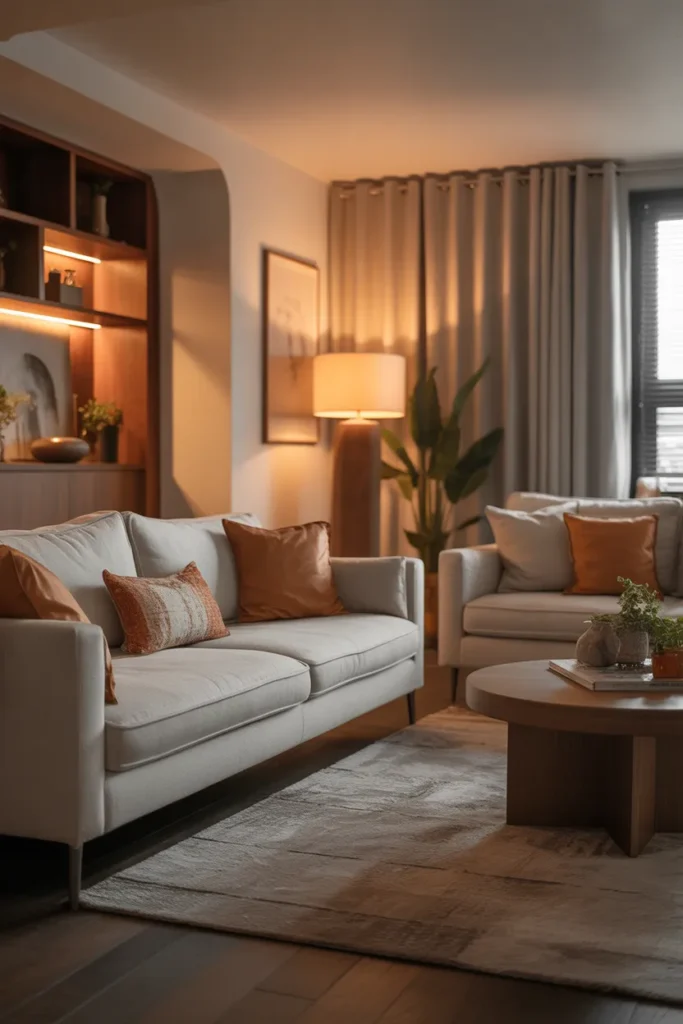 Cozy Modern Living Room With Warm Textures