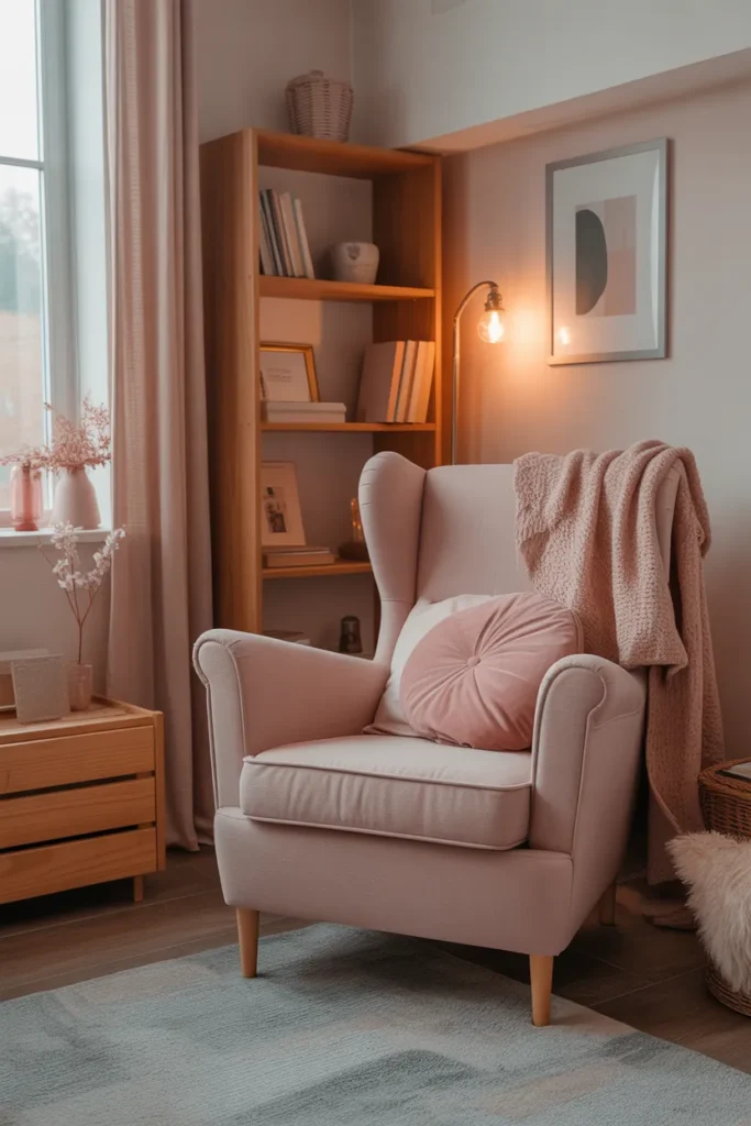 Cozy Pink Reading Nook