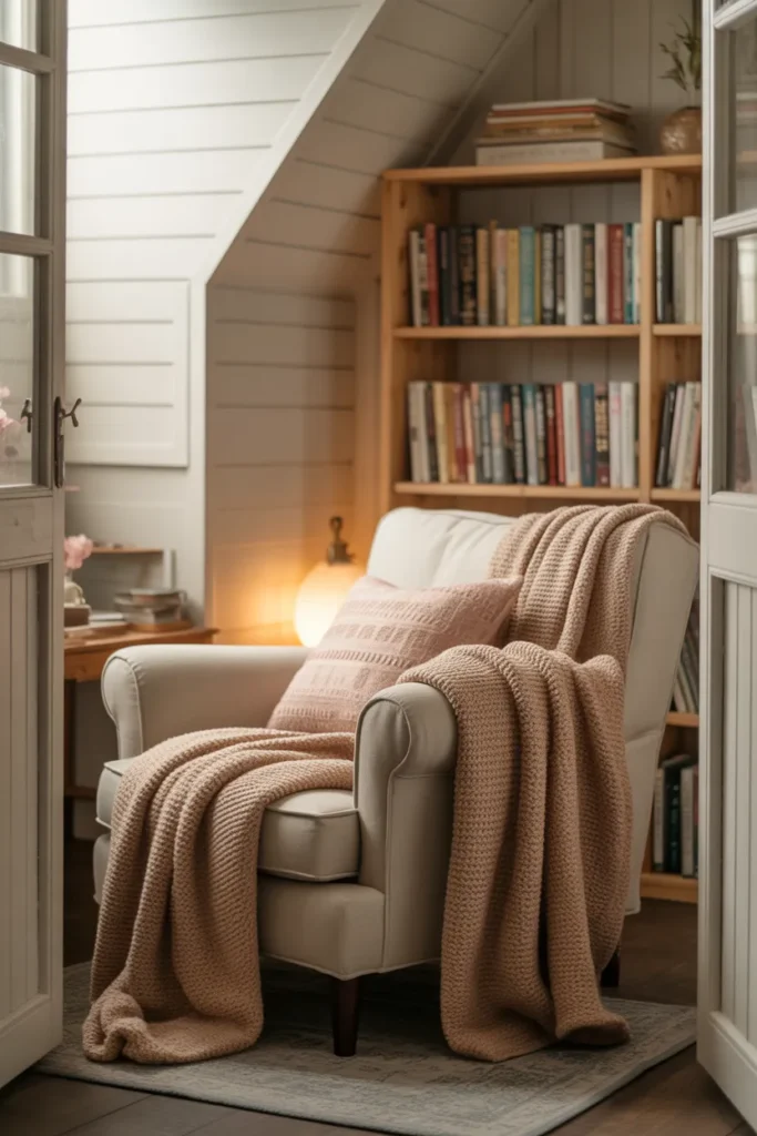 Cozy Reading Nook She Shed Interior