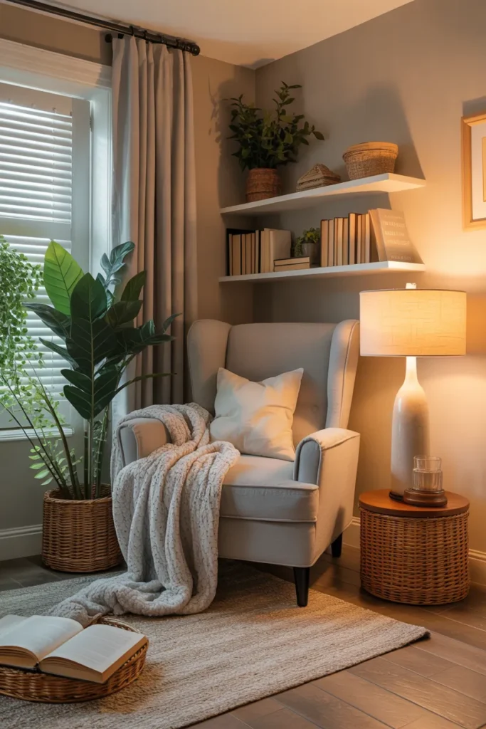 Cozy Reading Nook She Shed Interior