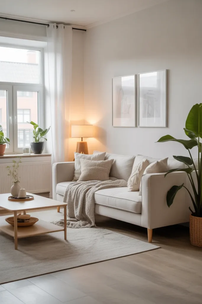 Cozy Scandinavian Aesthetic Living Room