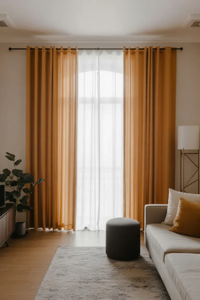 Curtains Hung High to Elevate Space