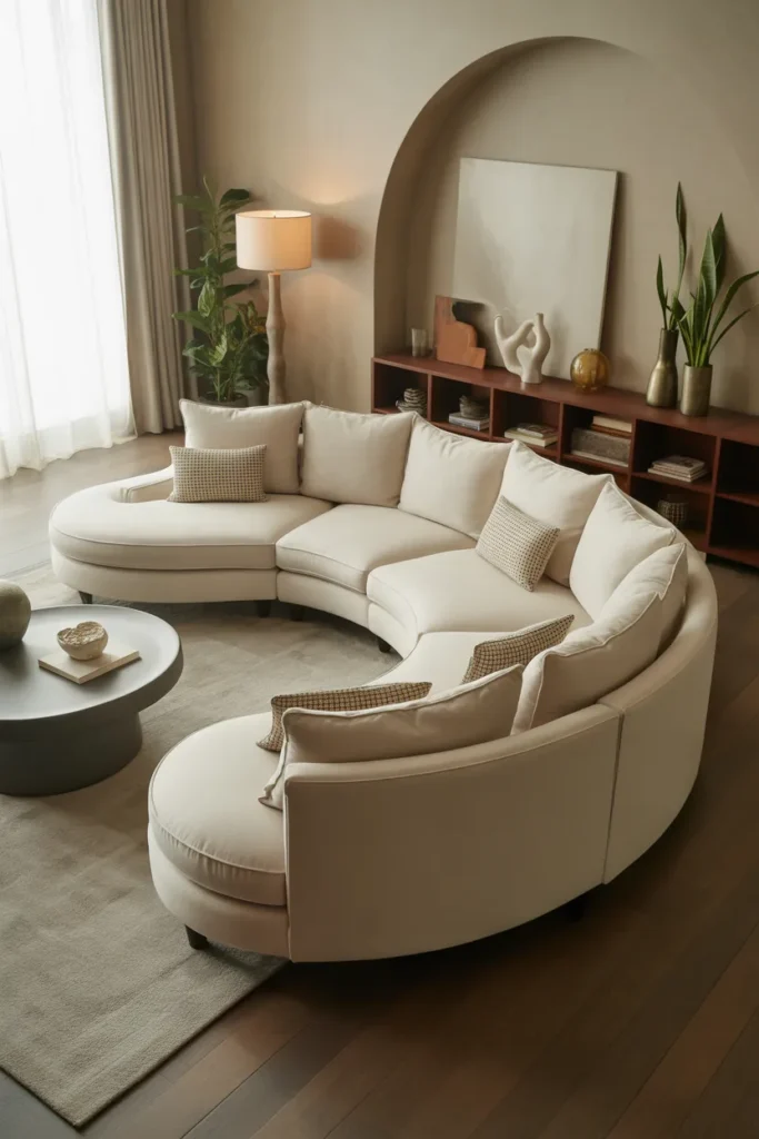 Curved Sectional Sofa for Spacious Rooms