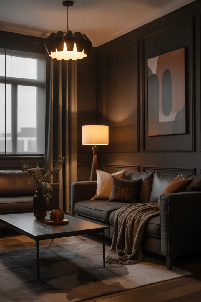 Dark Cozy Aesthetic Living Room