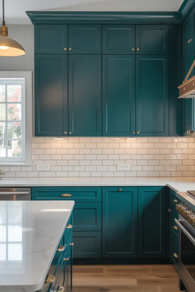 Deep Teal Kitchen Cabinets for Bold Sophistication