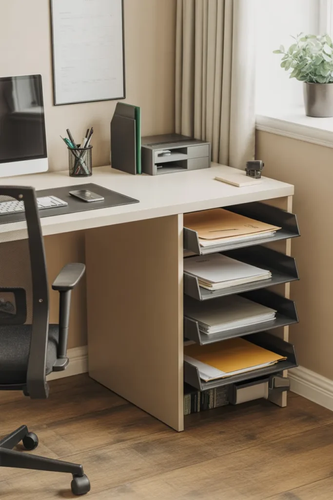 Desk with Vertical File Storage