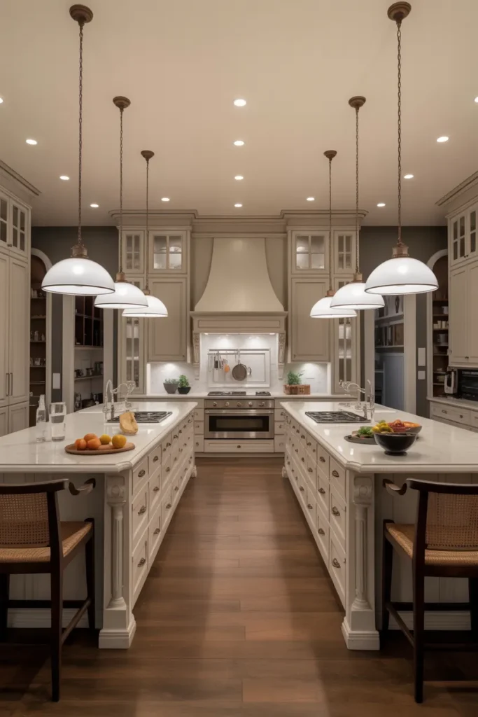 Double Island Kitchen for Large Spaces