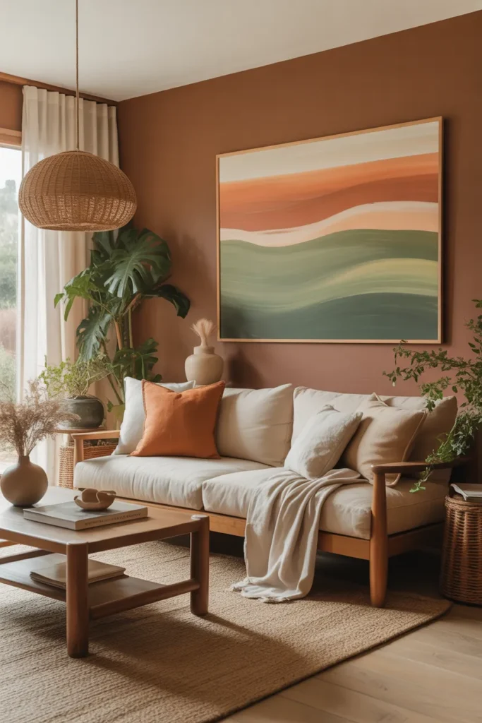 Earth-Tone Aesthetic Living Room Design