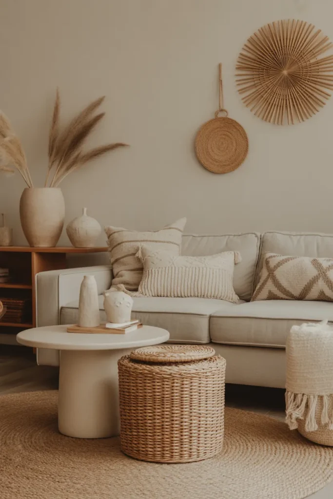 Earthy Living Room with Handmade Decor