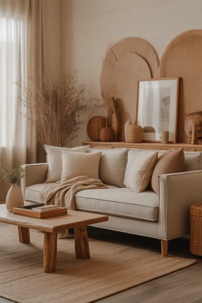 Earthy Living Room with Warm Neutral Tones