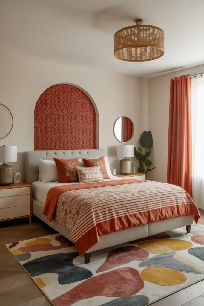 Eclectic Bedroom With Bold Patterns