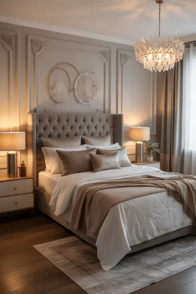 Elegant Bedroom with Metallic Accents