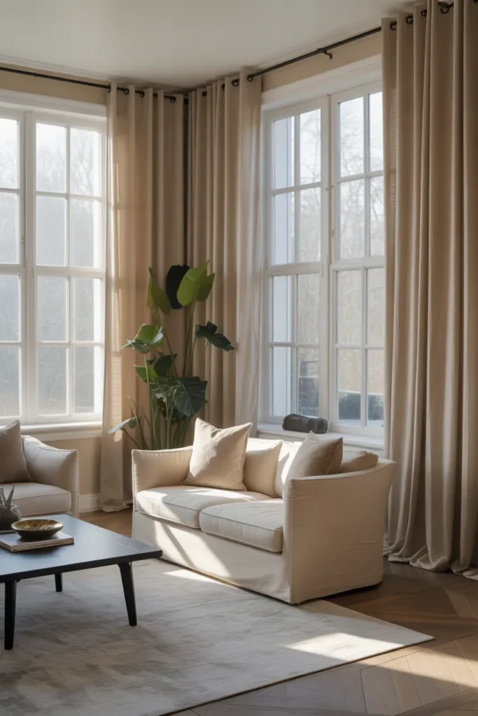 Elegant Floor-Length Curtains