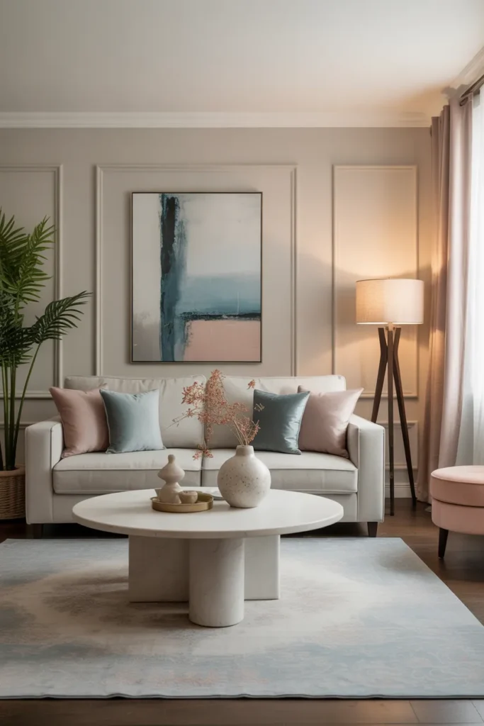 Elegant Living Room With Soft Color Accents