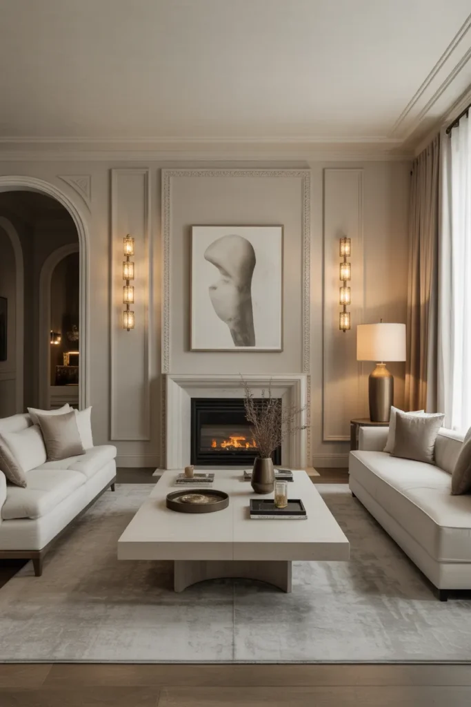 Elegant Living Room with High-End Custom Furniture