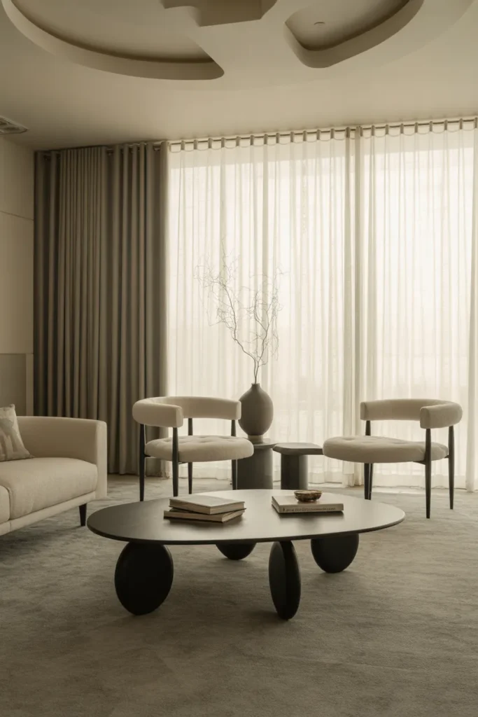 Elegant Living Room with Statement Coffee Table