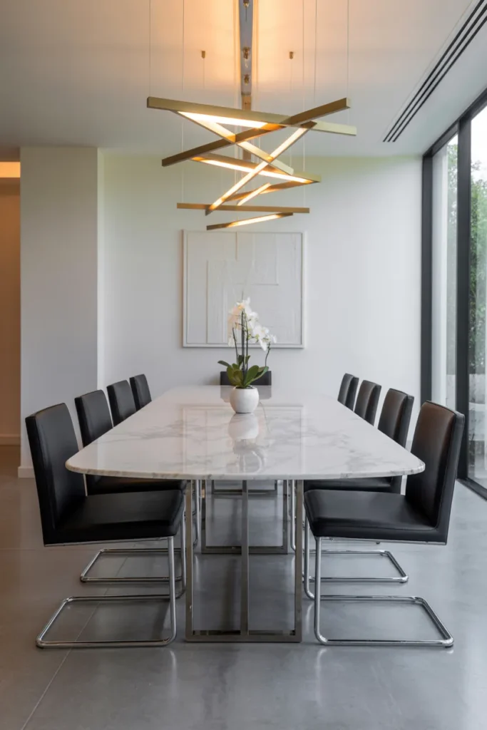 Elegant Marble Dining Table with Modern Chairs