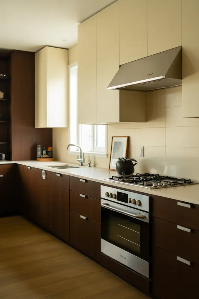 Espresso and Cream Two Tone Kitchen Design