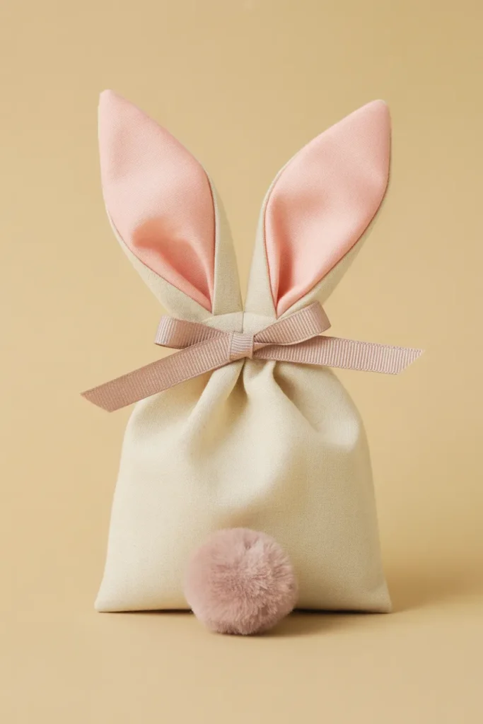 Fabric Bunny Bag with Felt Tail