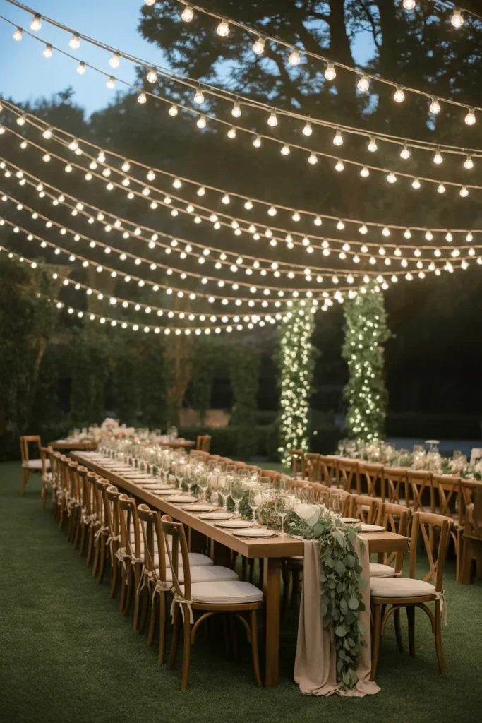 Fairy Light Canopy Reception