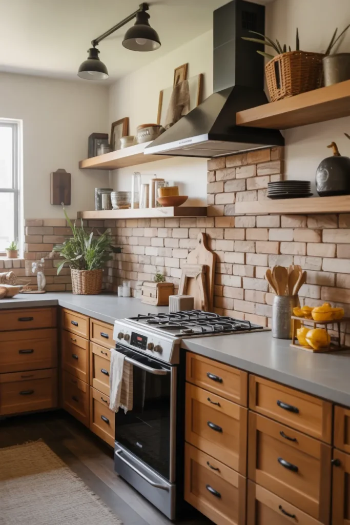Farmhouse Kitchen with Warm Wood and Neutral Accents