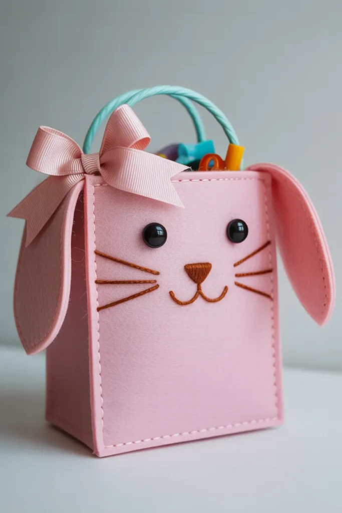 Felt Bunny Bag with Bead Eyes