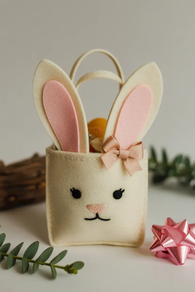 Felt Bunny Bag with Embroidered Face