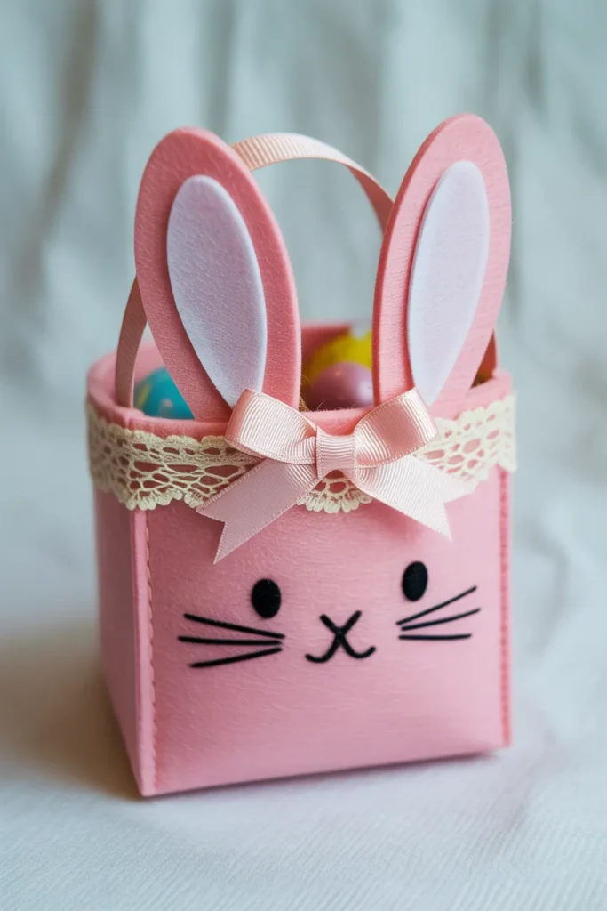 Felt Bunny Bag with Lace Trim